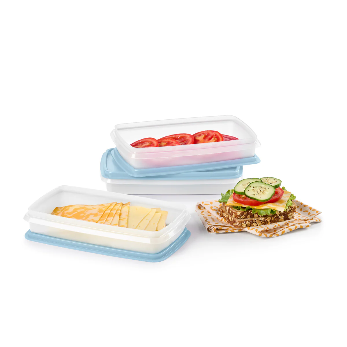 Tupperware® Snack-Stor® Slim Airtight Food Storage Containers (Set of 3)